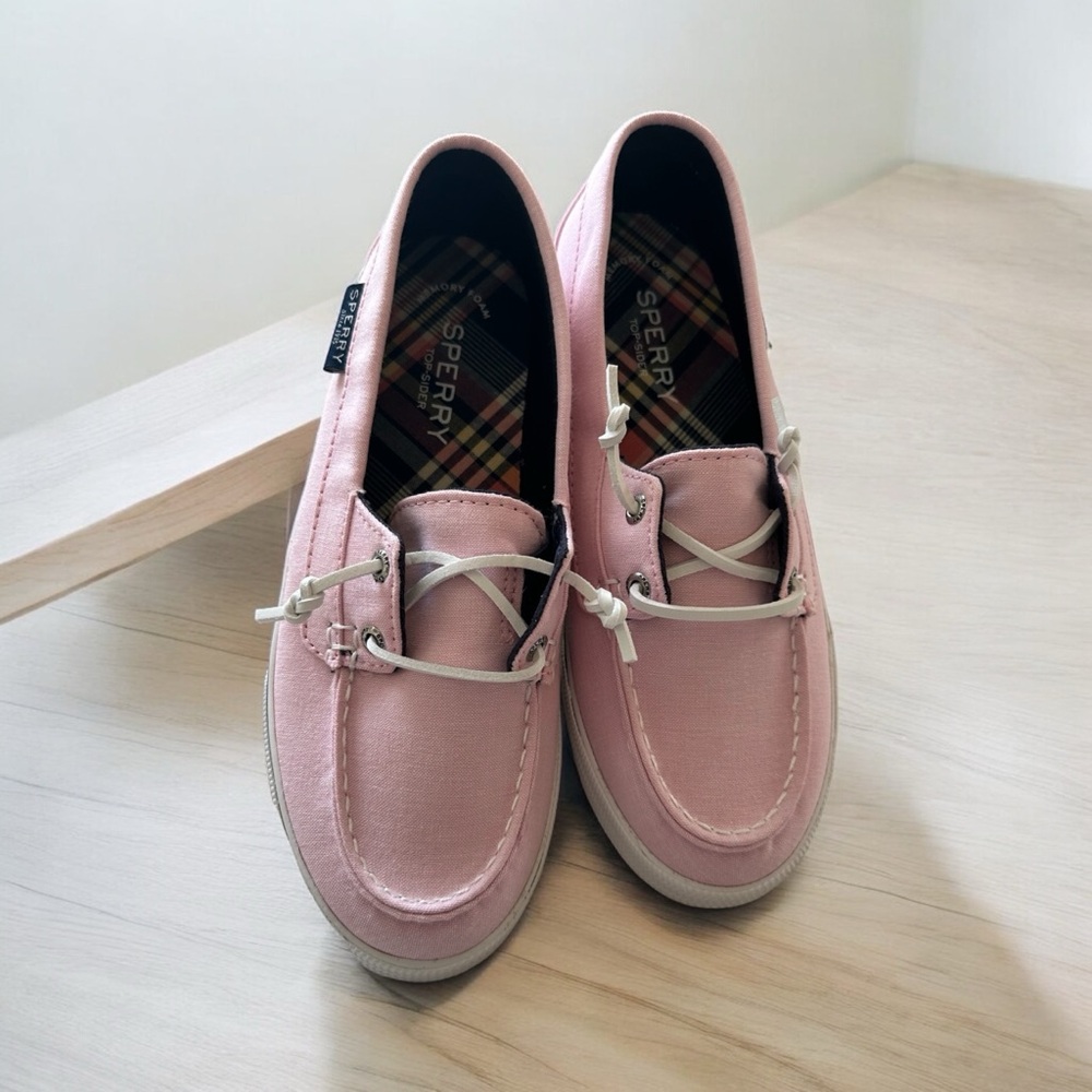 Womens Sperry Sz 7 Lounge Away Chambray Pink